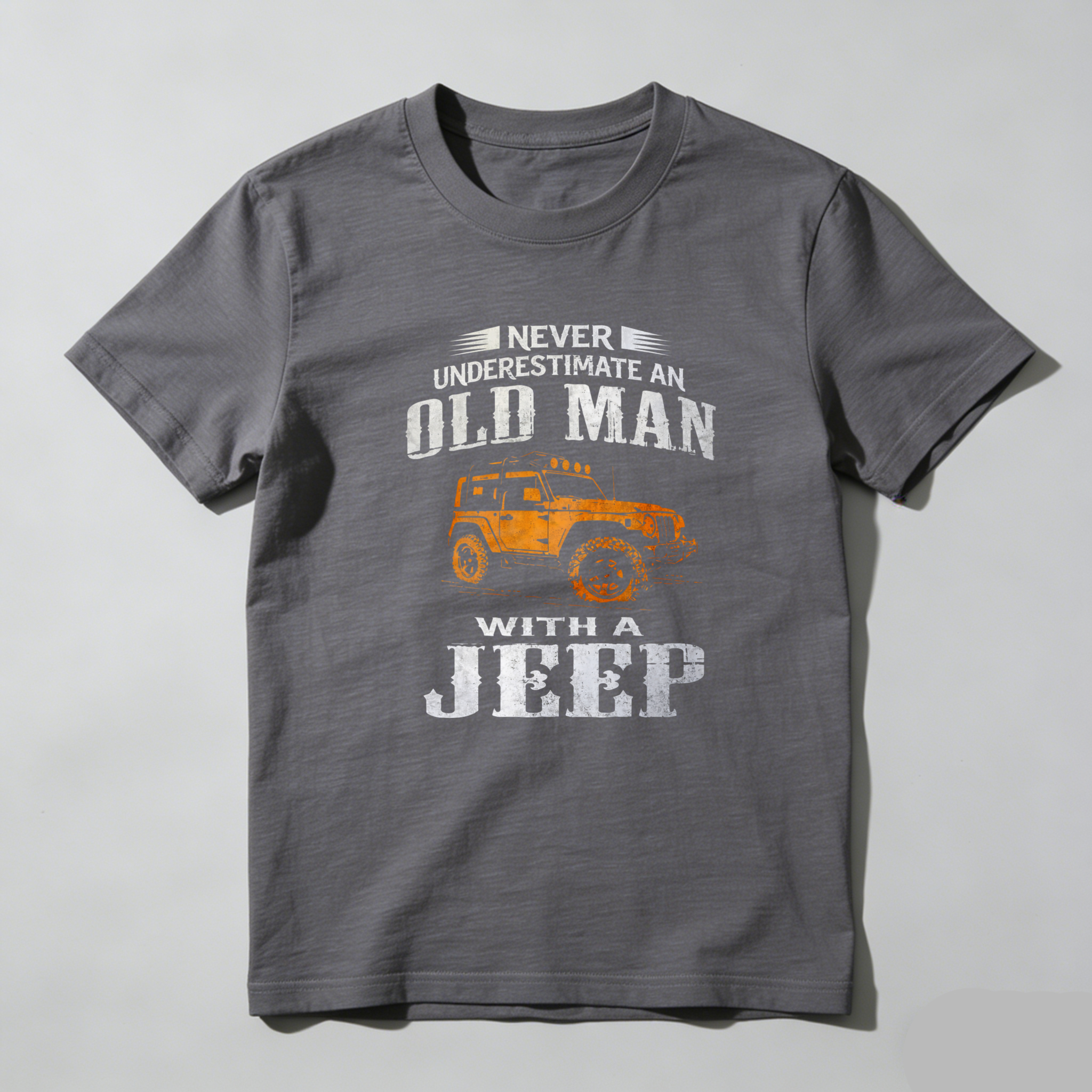 Never Underestimate An Old Man With A Jeep T-Shirt For Men Outdoor Adventure Vehicle Lover Gift Shirt