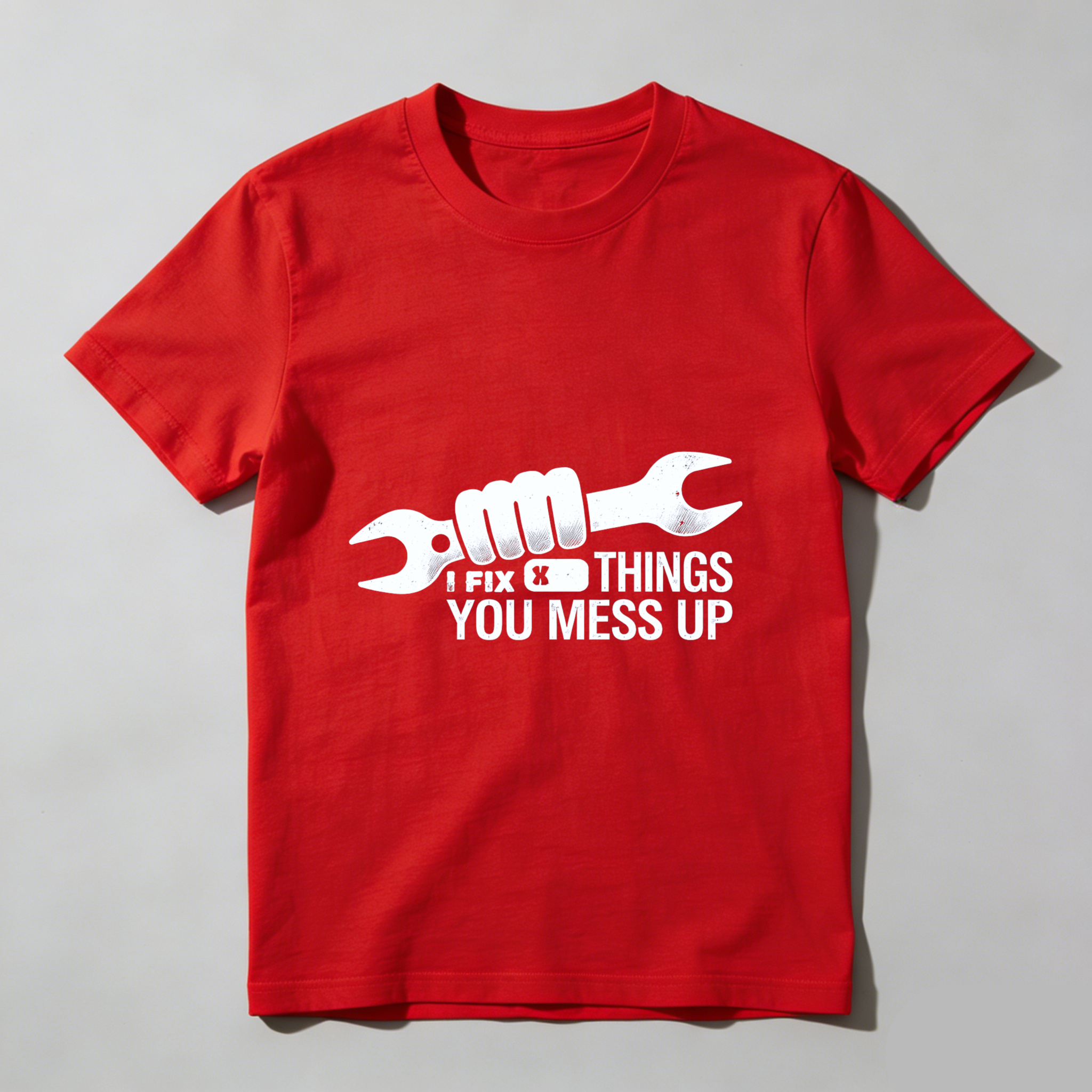 I Fix Things You Mess Up Mechanic T-Shirt With Wrench Graphic For Men And Women