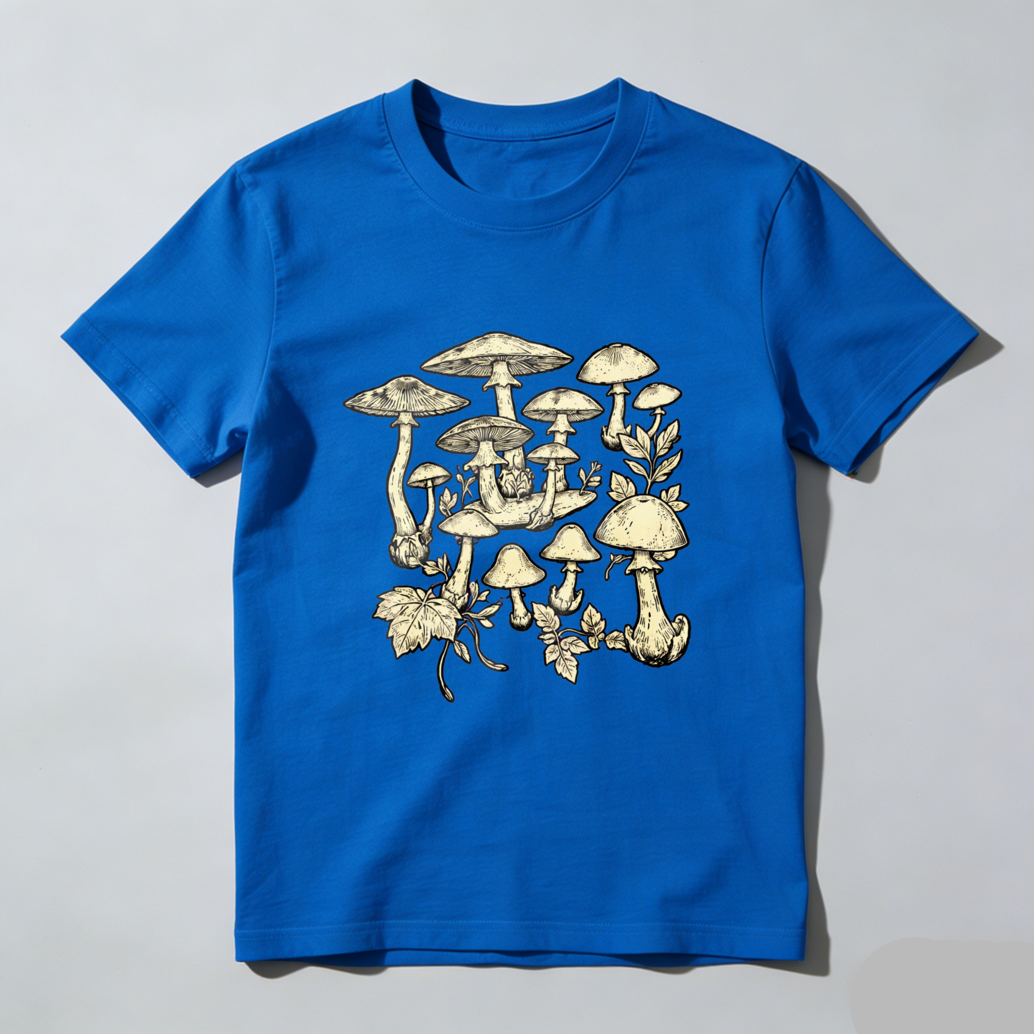 TEECURENT Mushroom Forest Botanical Design T-Shirt Nature Inspired Graphic Tee For Men And Women WOMEN