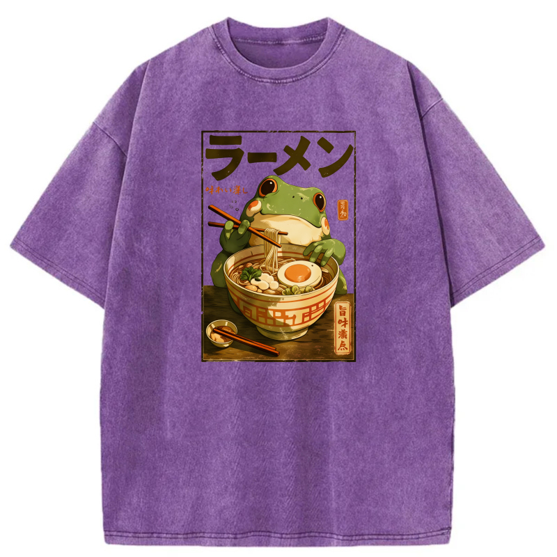 Frog Eating Ramen With Chopsticks And Bowl tshirt 100% cotton