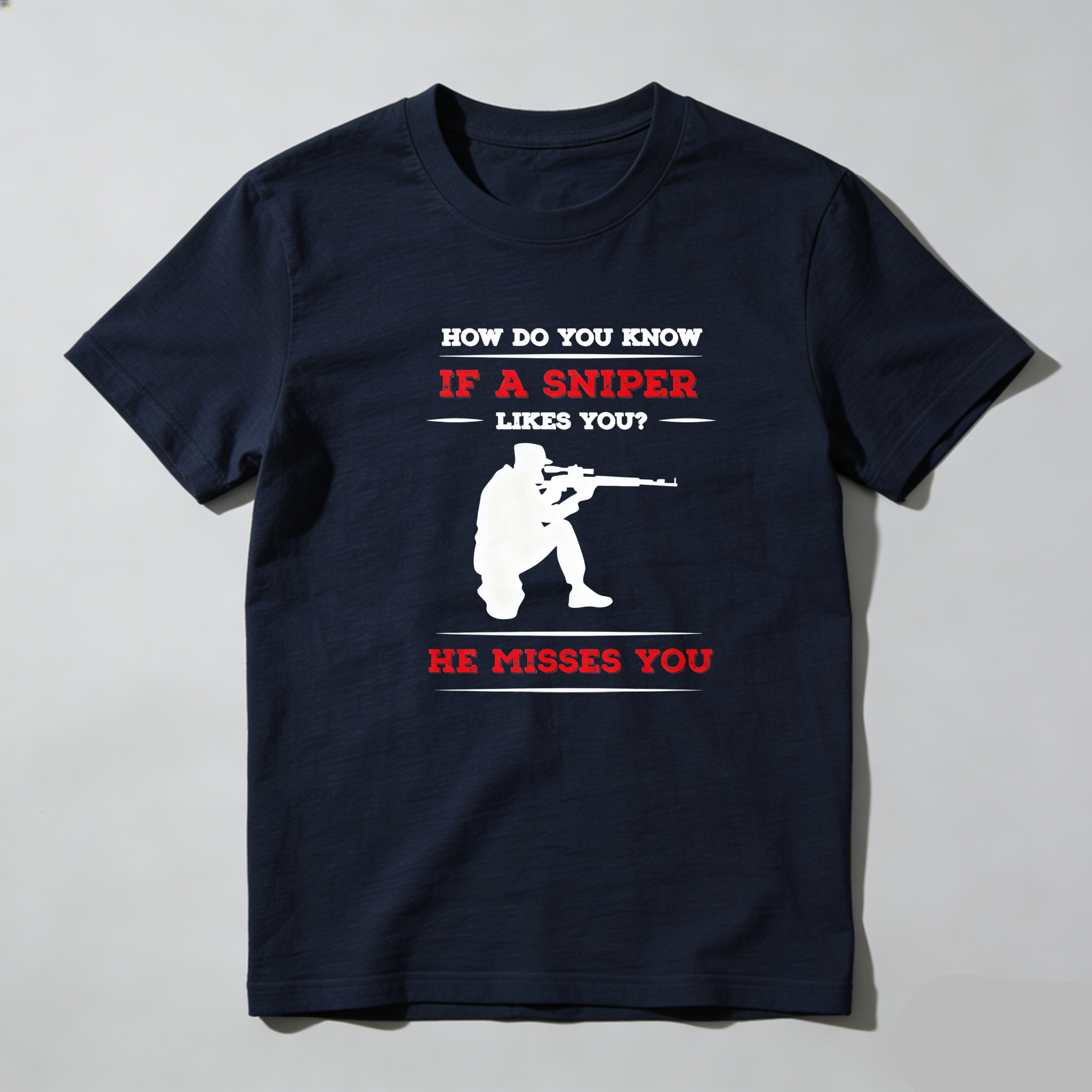 TEECURENT Sniper Misses You Pure Cotton Short Sleeve T Shirt-TeeCurent