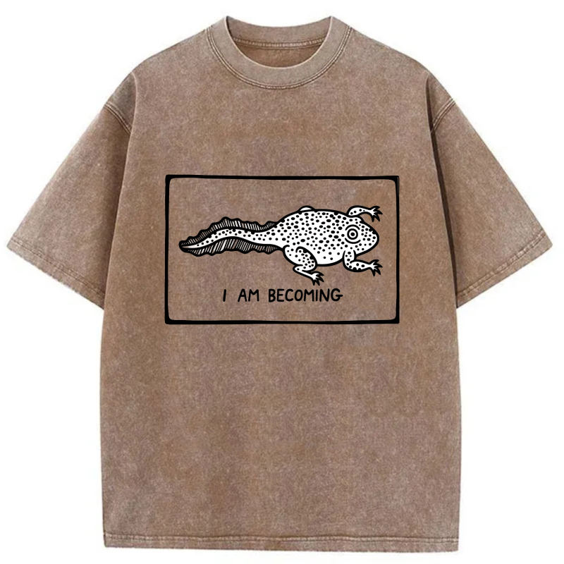 I Am Becoming Frog Pattern Print tshirt 100% cotton