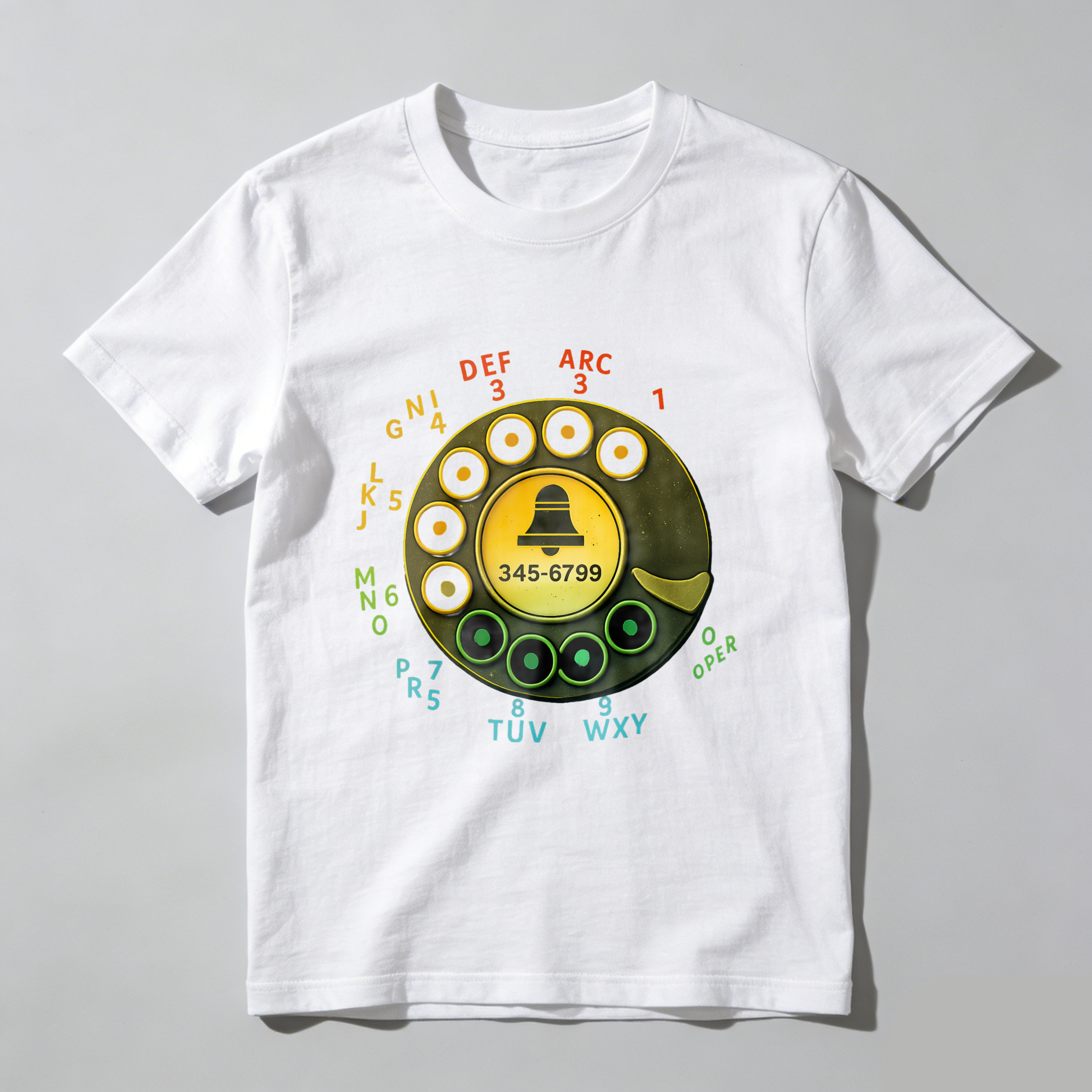 Retro Rotary Phone Dial T-Shirt Vintage Telephone Design Made In Usa