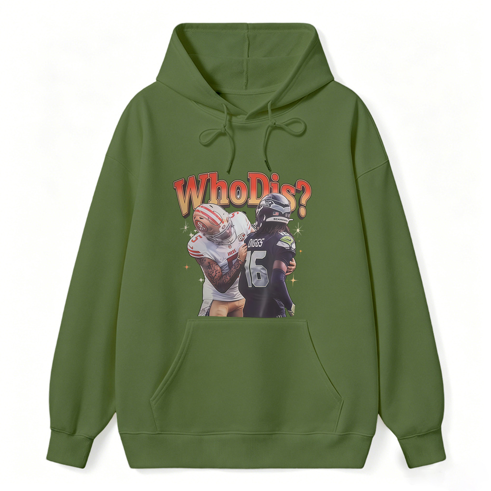 Who Dis Football Rivalry Graphic Hoodie - Funny Football Player Meme Sports Hoodie