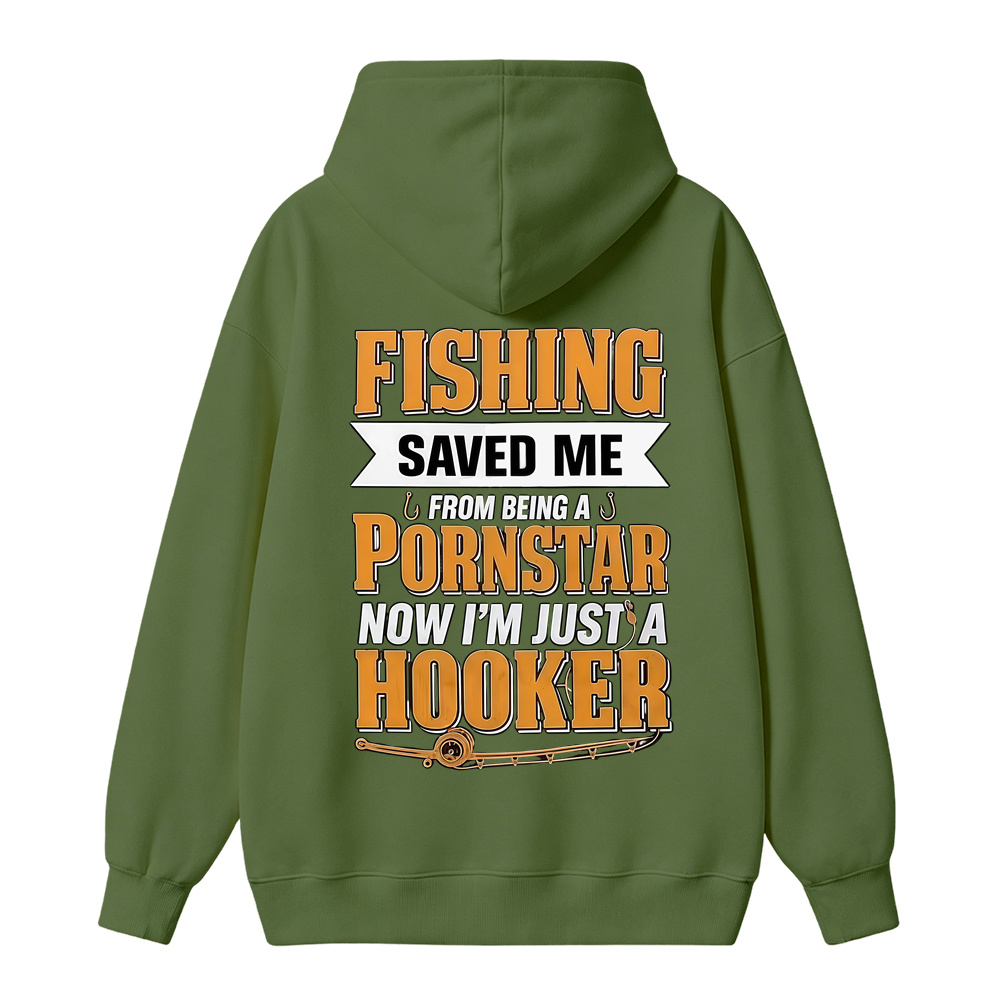 Funny Fishing Saved Me T-Shirt - Humor Graphic Hoodie for Anglers