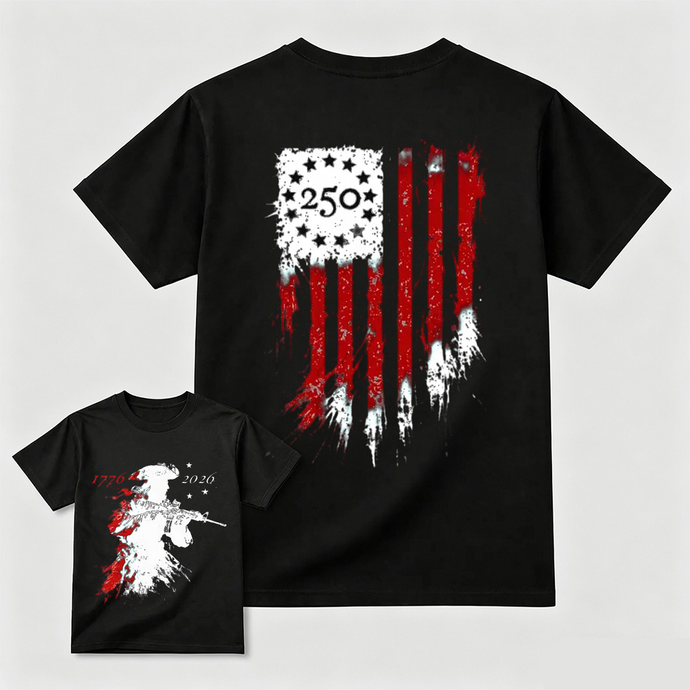 250 Years Of Courage Shirt 1776 2026 Patriotic Soldier Graphic Tee