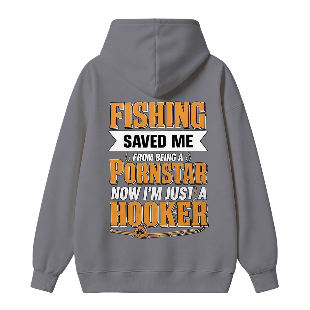 Funny Fishing Saved Me T-Shirt - Humor Graphic Hoodie for Anglers