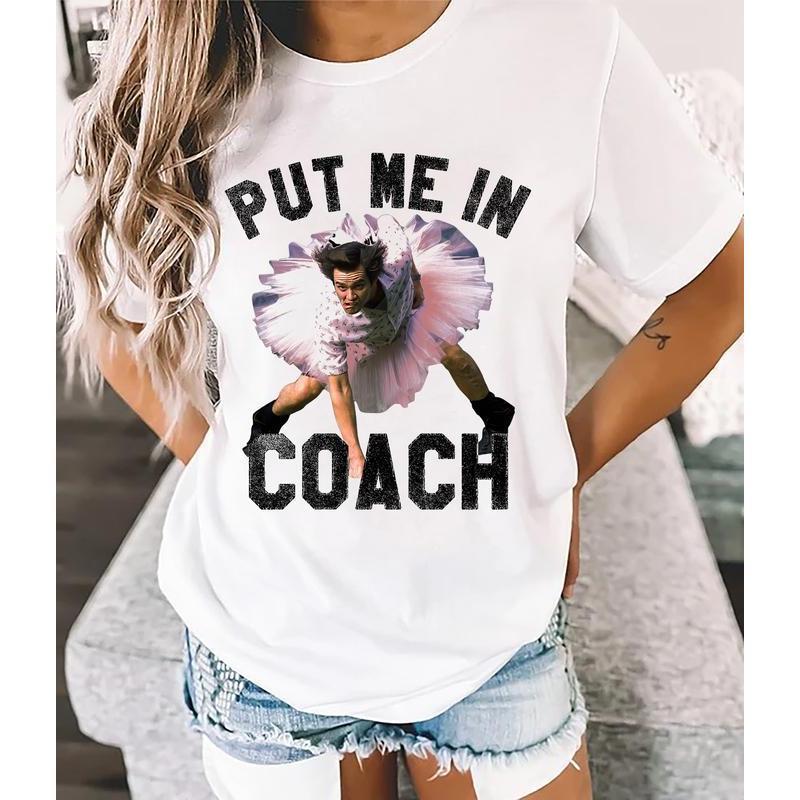 PRINTVIBA “Put Me In Coach” Funny Sports Quote Graphic T Shirt