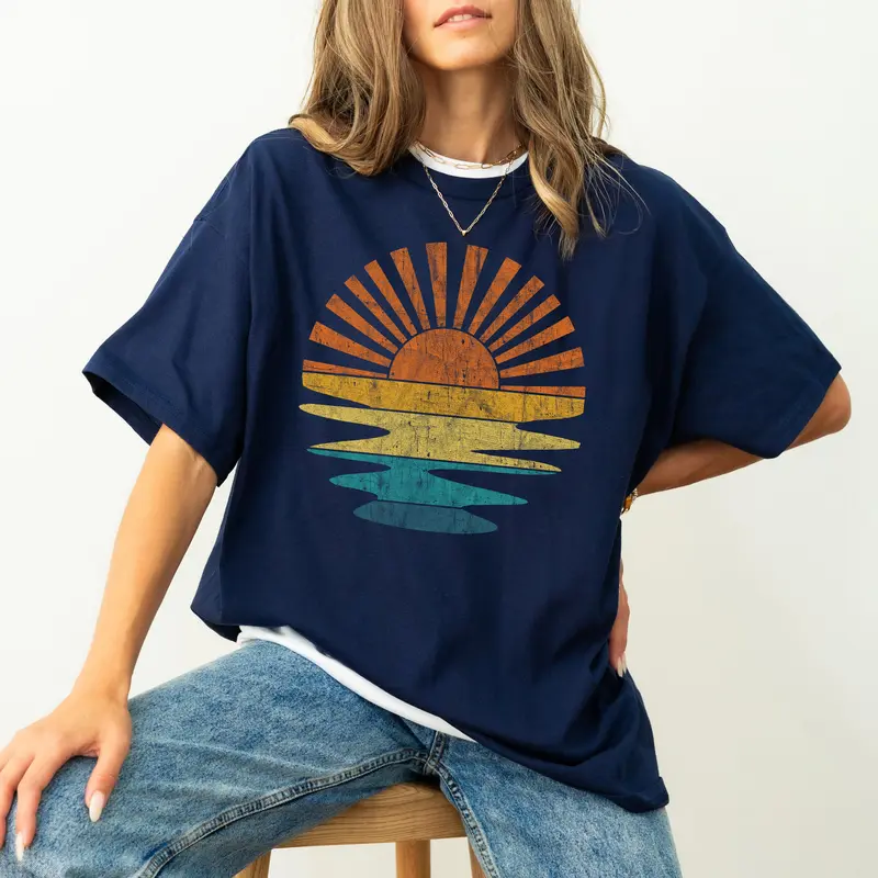 Colorful Beach Sunset, Summer Vibes, California Dreaming, Vacation, Hot Girl Summer, Tshirt, Women's Comfort Color Tee, Tshirt