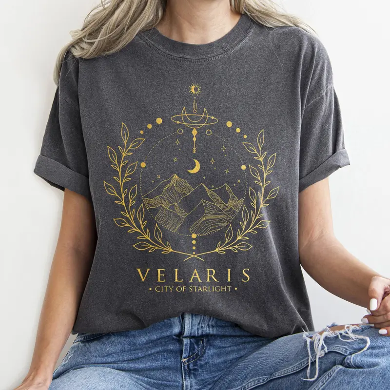 ACOTAR Velaris, City of Starlight Boho Comfort Colors Tshirt, Circle