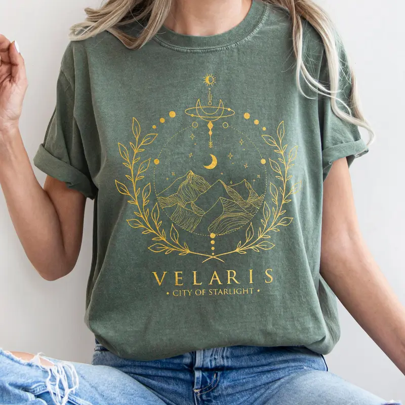 ACOTAR Velaris, City of Starlight Boho Comfort Colors Tshirt, Circle