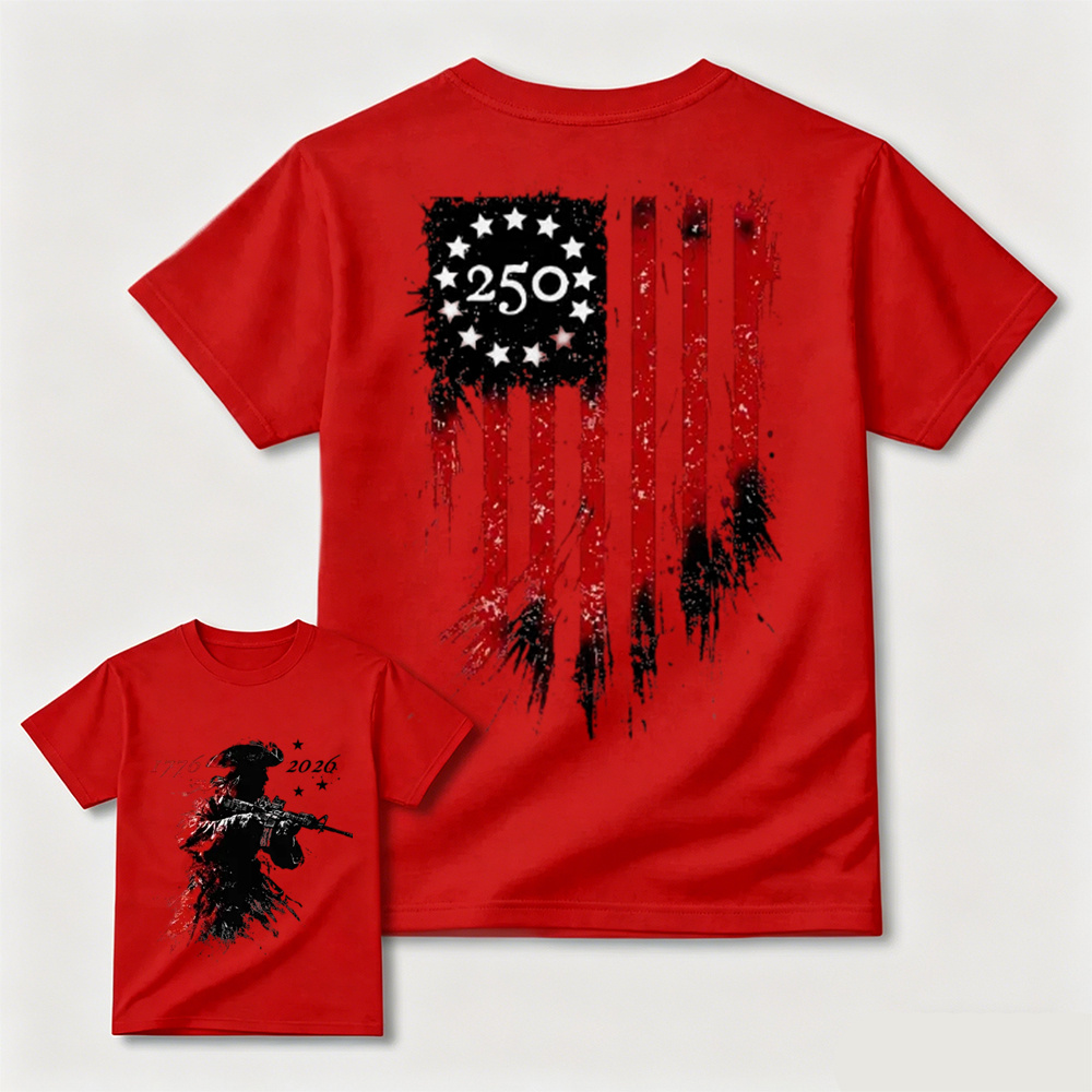250 Years Of Courage Shirt 1776 2026 Patriotic Soldier Graphic Tee