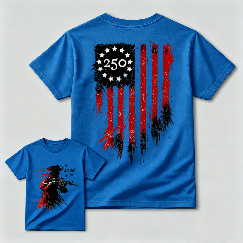 250 Years Of Courage Shirt 1776 2026 Patriotic Soldier Graphic Tee