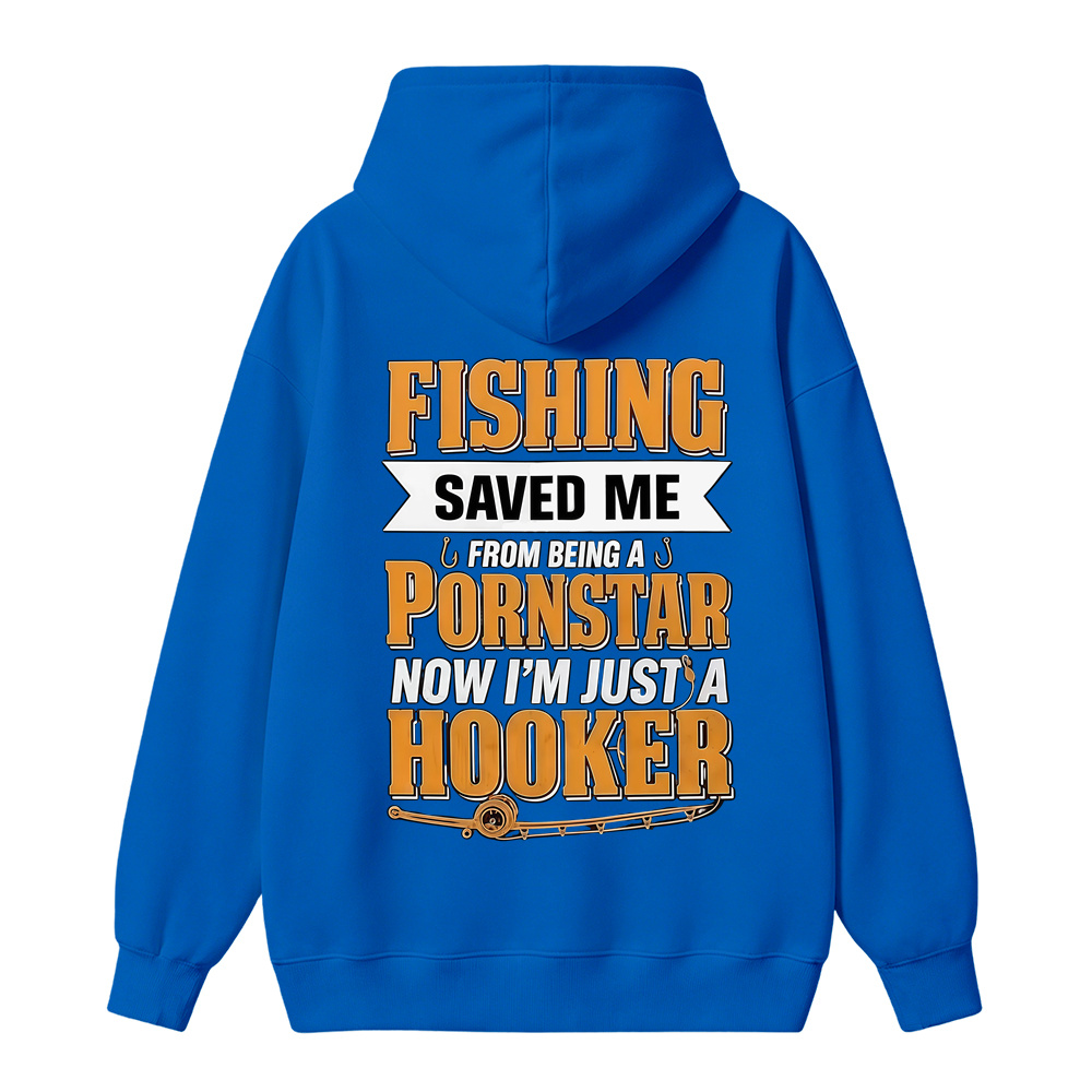Funny Fishing Saved Me T-Shirt - Humor Graphic Hoodie for Anglers