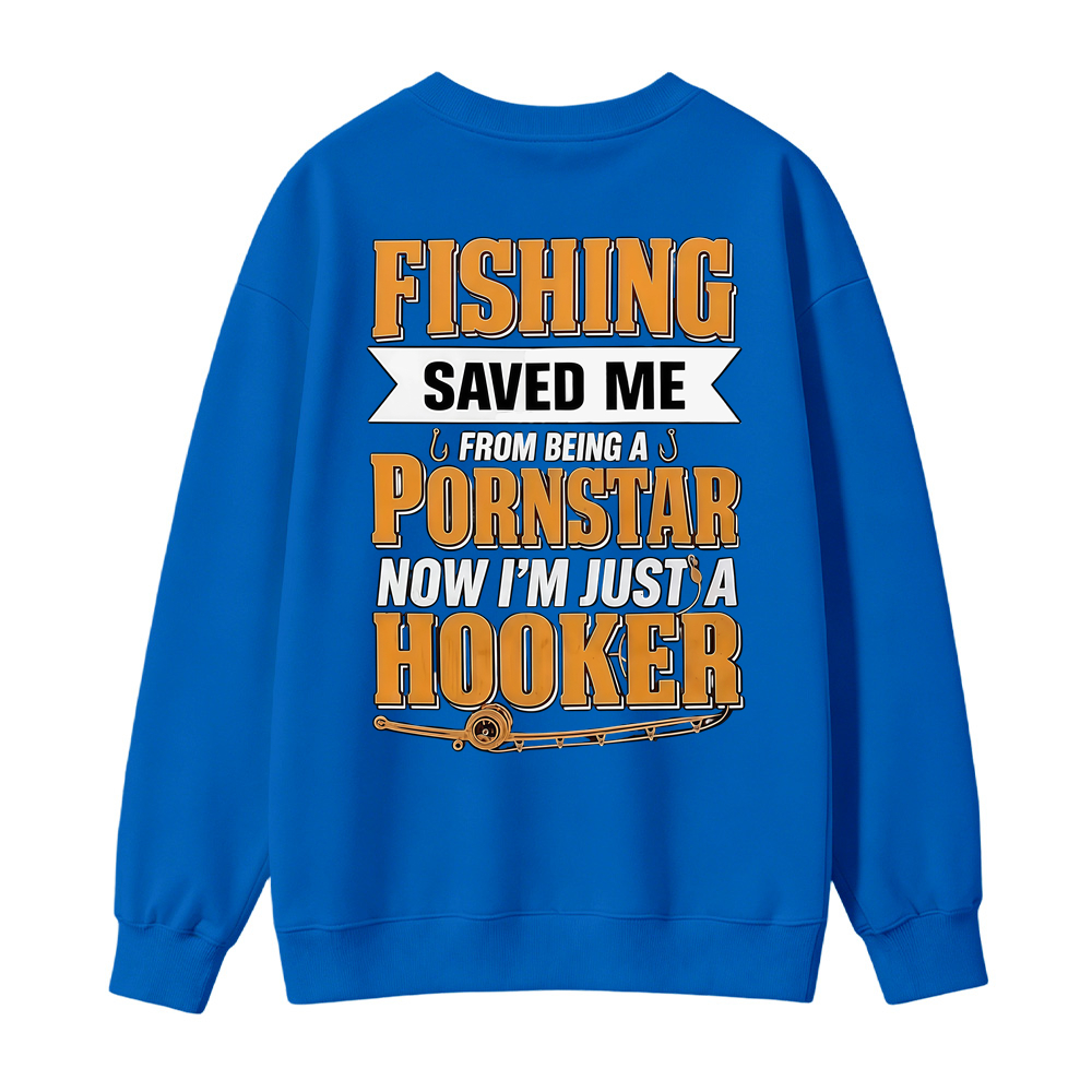 Funny Fishing Saved Me T-Shirt - Humor Graphic Sweatshirt for Anglers