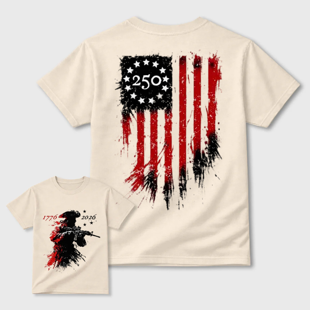 250 Years Of Courage Shirt 1776 2026 Patriotic Soldier Graphic Tee