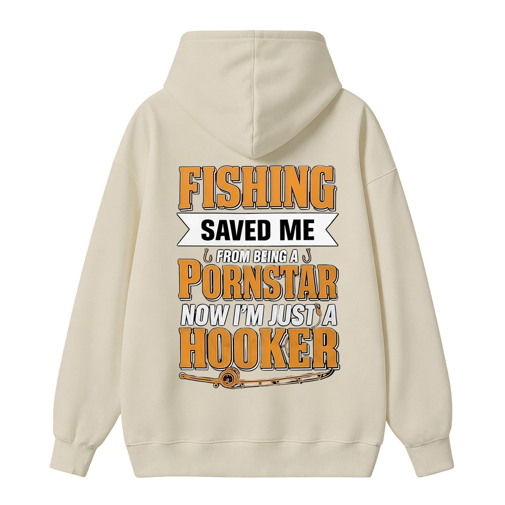 Funny Fishing Saved Me T-Shirt - Humor Graphic Hoodie for Anglers
