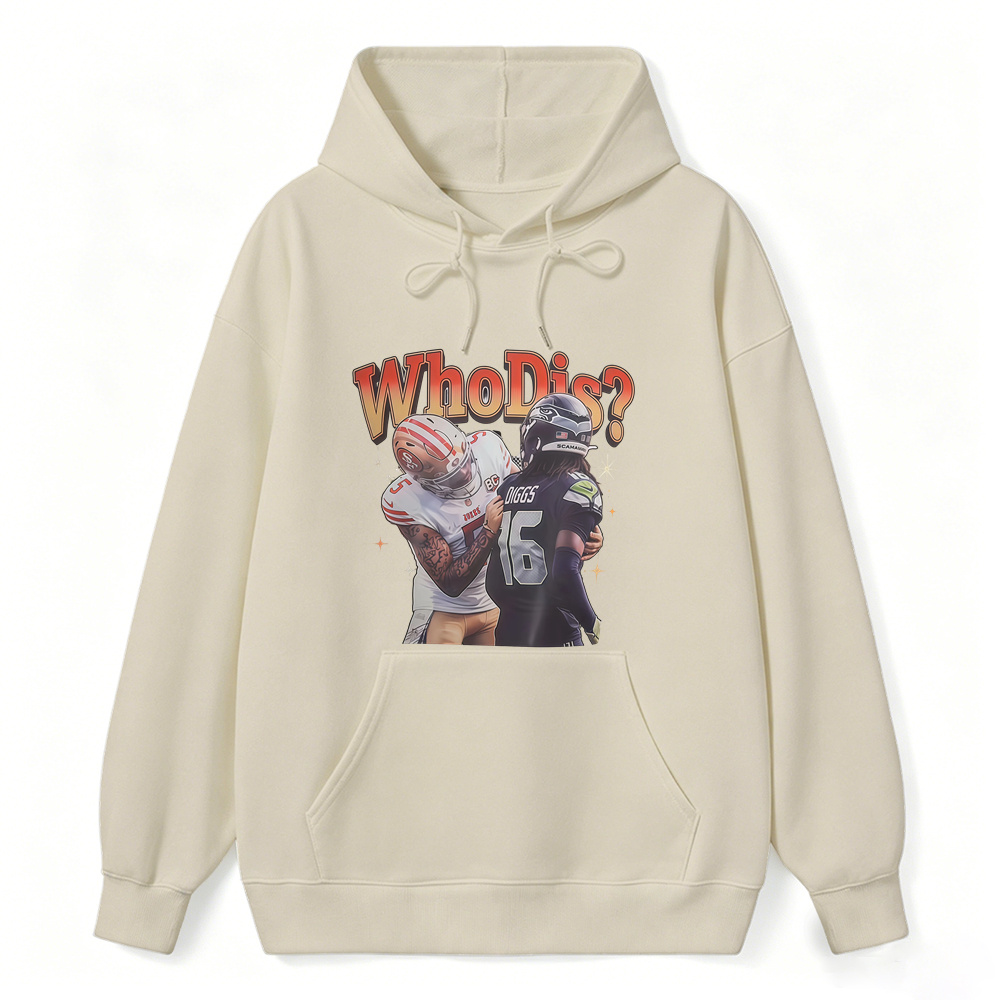 Who Dis Football Rivalry Graphic Hoodie - Funny Football Player Meme Sports Hoodie
