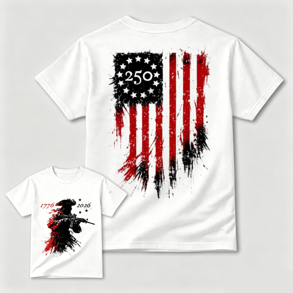 250 Years Of Courage Shirt 1776 2026 Patriotic Soldier Graphic Tee
