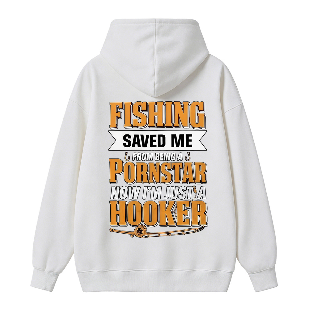 Funny Fishing Saved Me T-Shirt - Humor Graphic Hoodie for Anglers