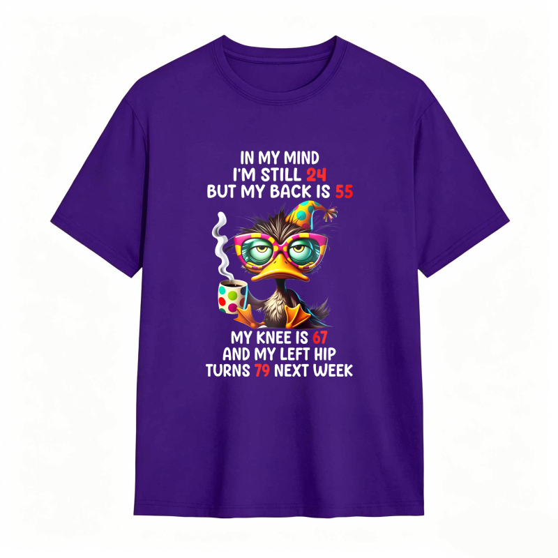 Duck With Glasses And Text About Age And Body Parts Unisex Classic T-shirt