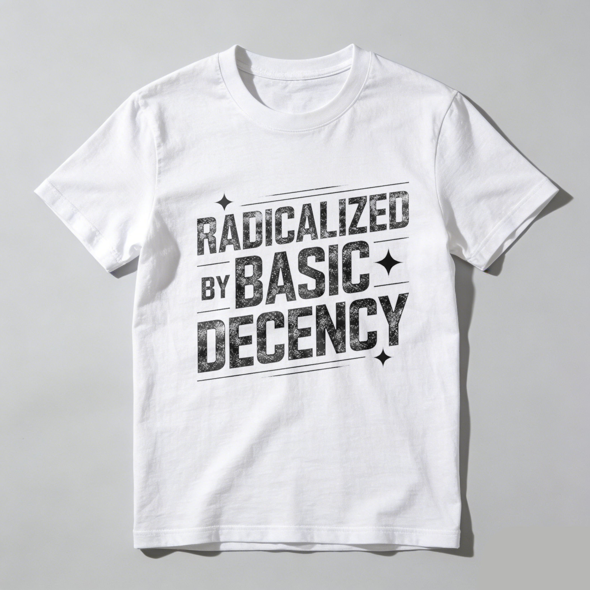 TEECURENTRadicalized By Basic Decency T Shirt Black Men Women Unisex Graphic Tee Casual Streetwear Top-TeeCurent
