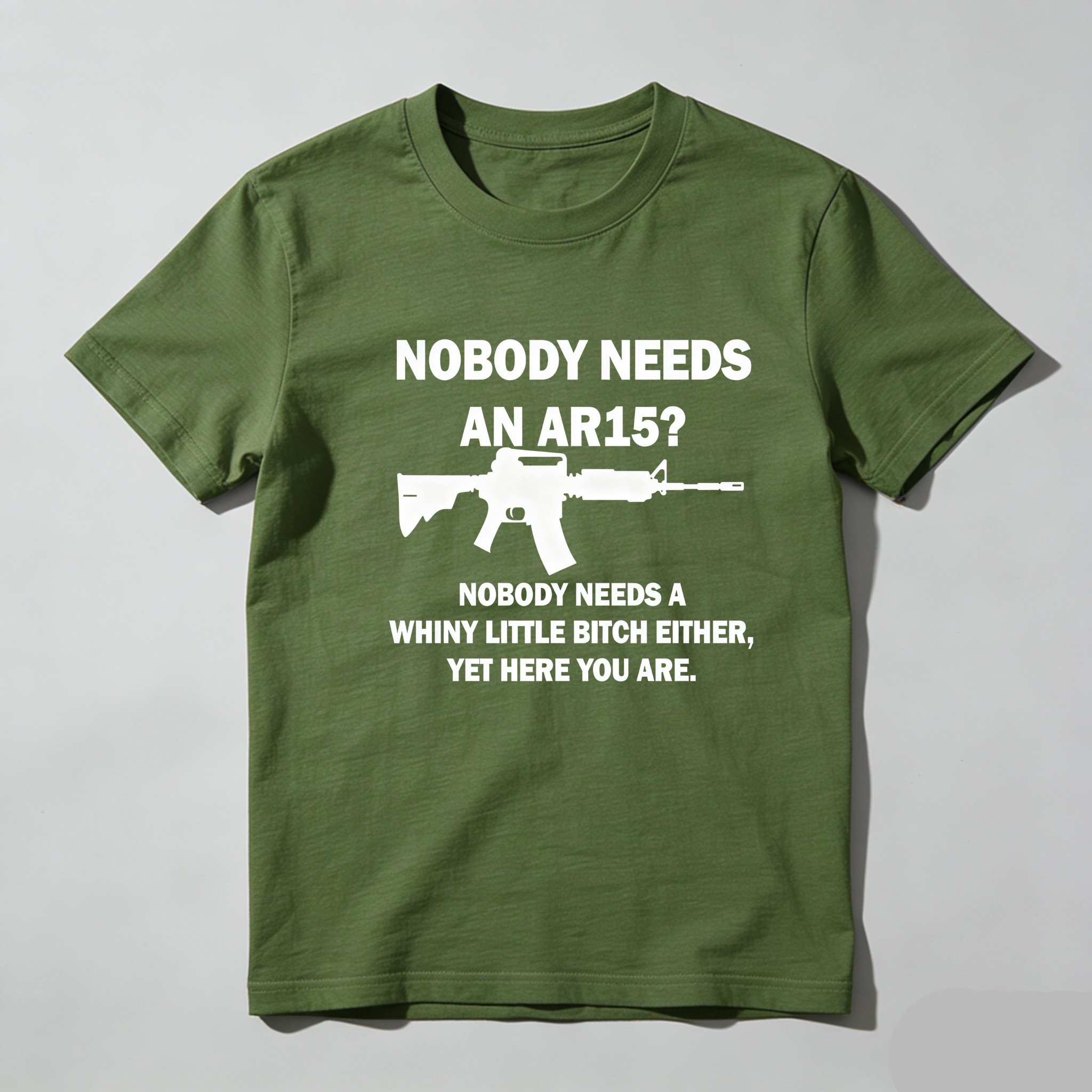 TEECURENT Nobody Needs An Ar15 Pure Cotton Short Sleeve T Shirt-TeeCurent