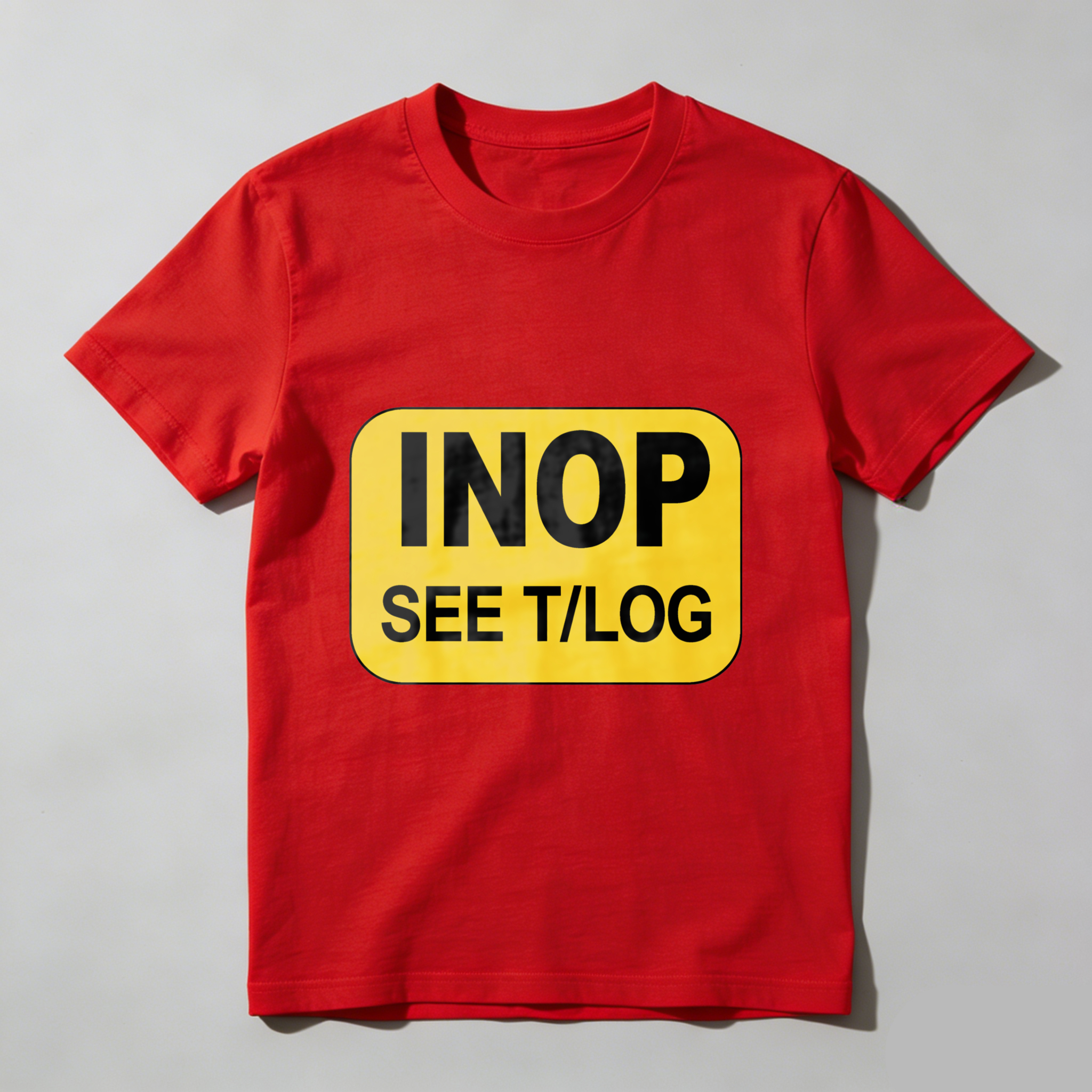 Inop See T Log Aviation Warning Sign T Shirt Black Men Women Unisex Crewneck Shirt