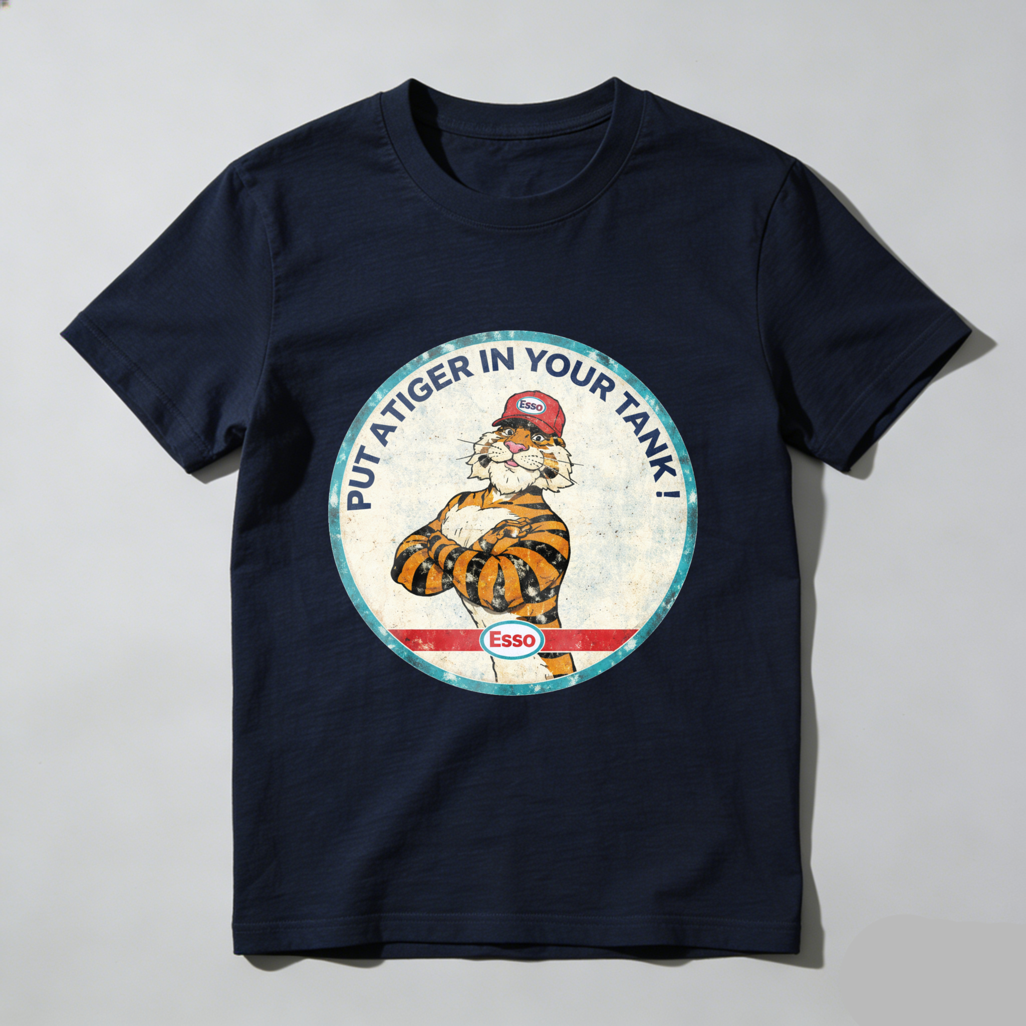 Put A Tiger In Your Tank Esso Gasoline Vintage Logo T Shirt