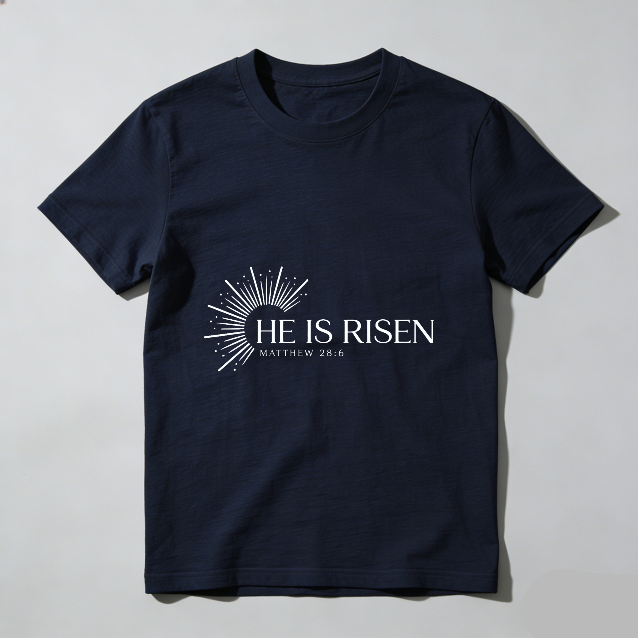 TEECURENT He Is Risen Easter T Shirt Christian Faith Gospel Matthew 28 6 Religious Apparel For Men Women Black Cotton Tee Shirt WOMEN