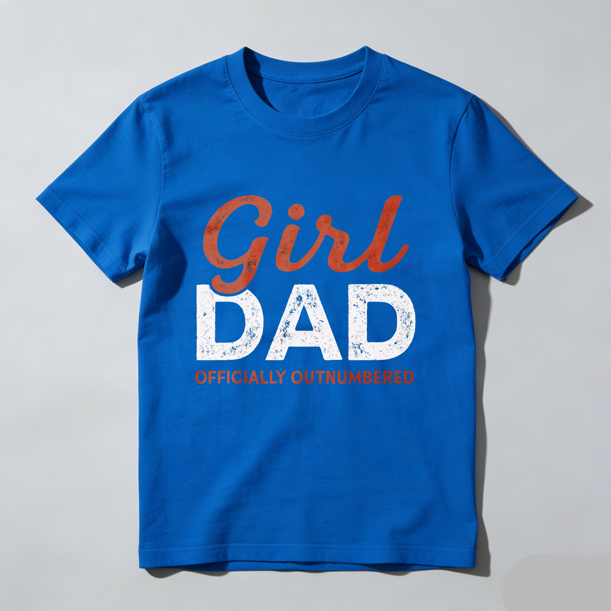 Girl Dad Officially Outnumbered T Shirt For Fathers With Daughters Made In Usa