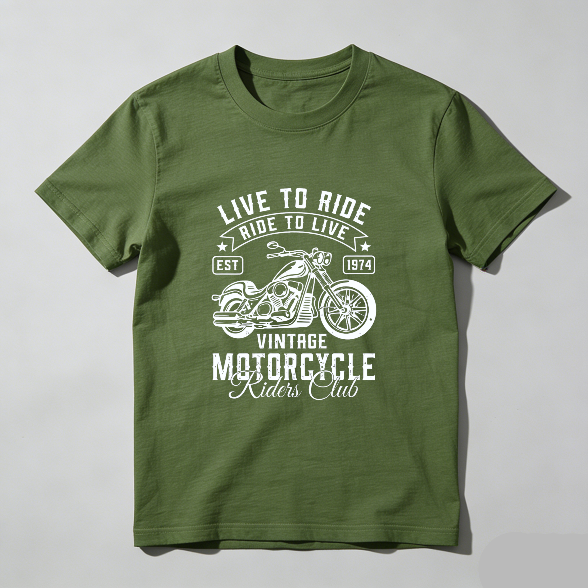 Live To Ride Ride To Live Vintage Motorcycle Riders Club Est 1974 T Shirt