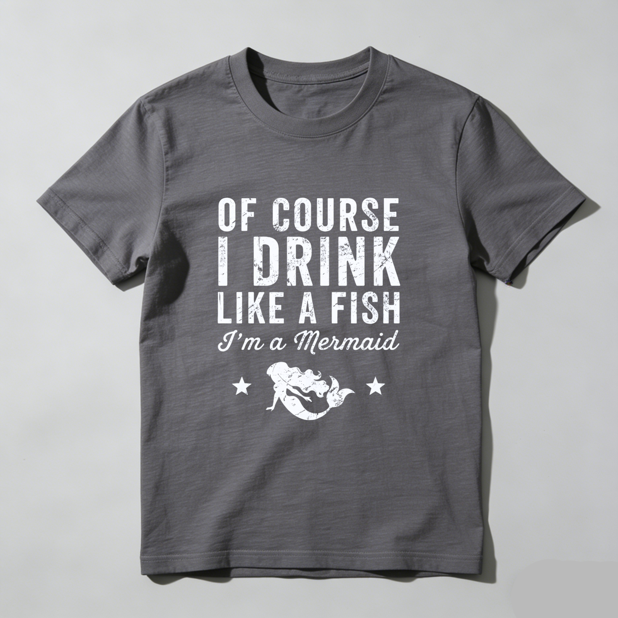TEECURENT Of Course I Drink Like A Fish Im A Mermaid T Shirt Funny Mermaid Saying Shirt For Women Men Casual Summer Top WOMEN