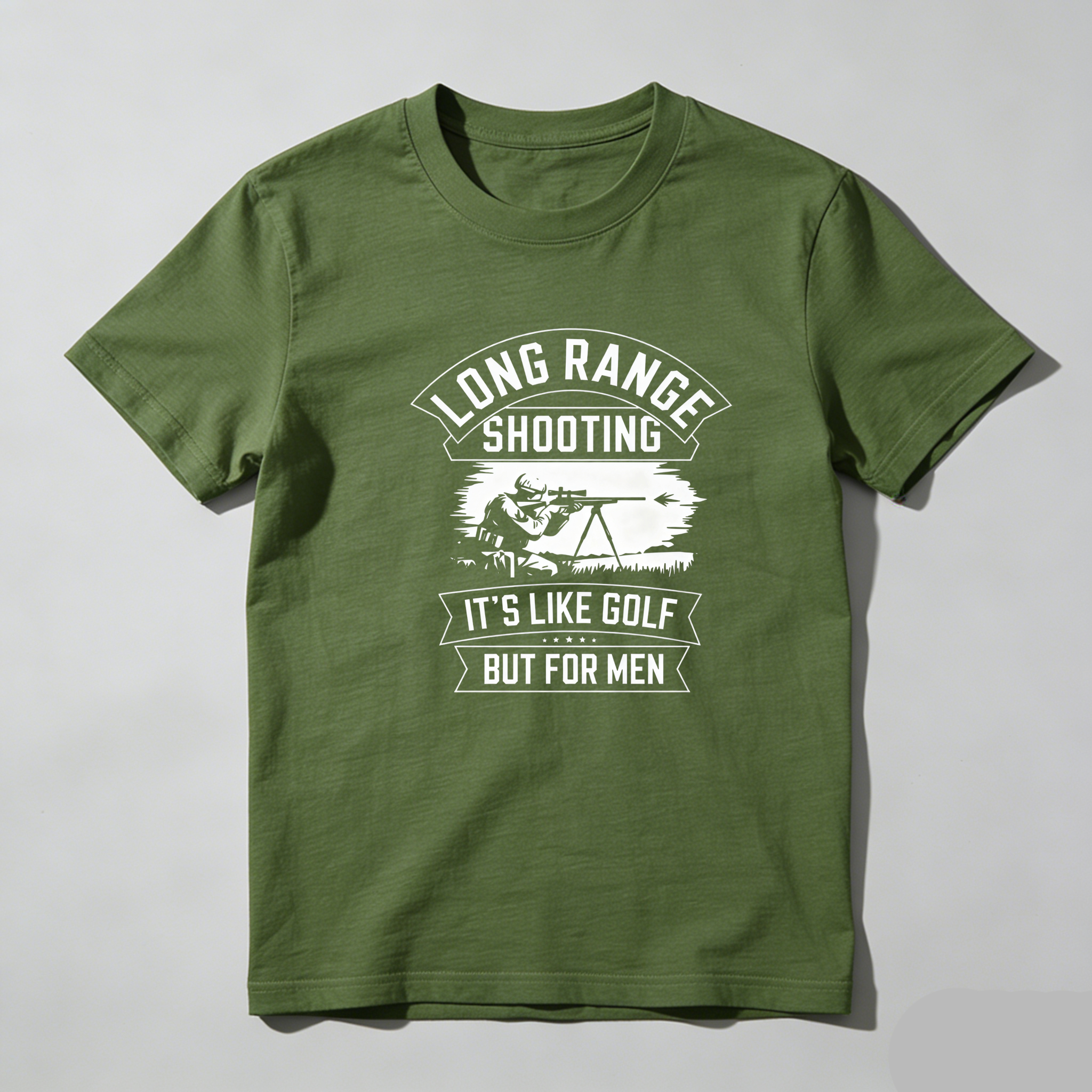 TEECURENT Long Range Shooting Its Like Golf But For Men Pure Cotton Short Sleeve T Shirt(1)-TeeCurent