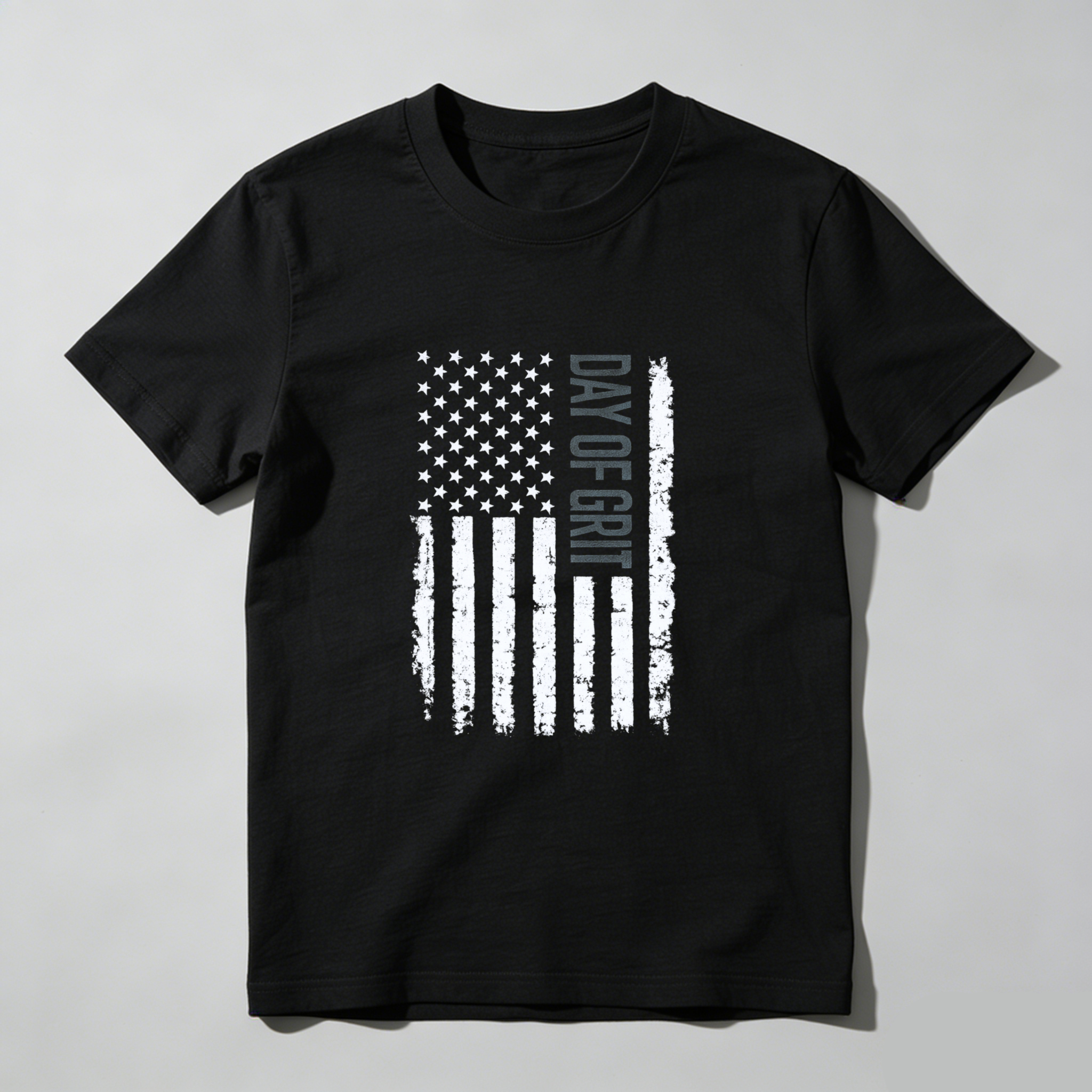 Day Of Gray American Flag T Shirt Made In Usa Patriotic Black Tee Men Women Unisex Apparel