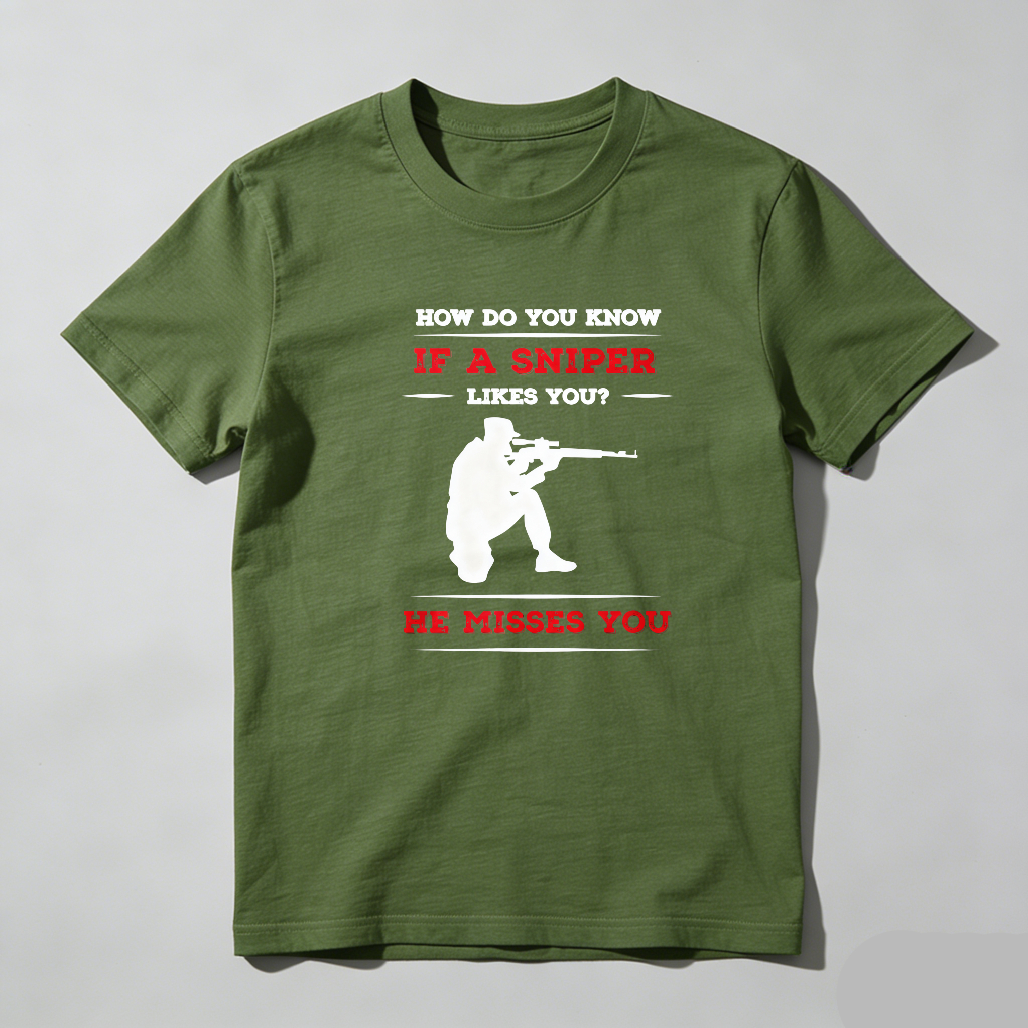 TEECURENT Sniper Misses You Pure Cotton Short Sleeve T Shirt-TeeCurent