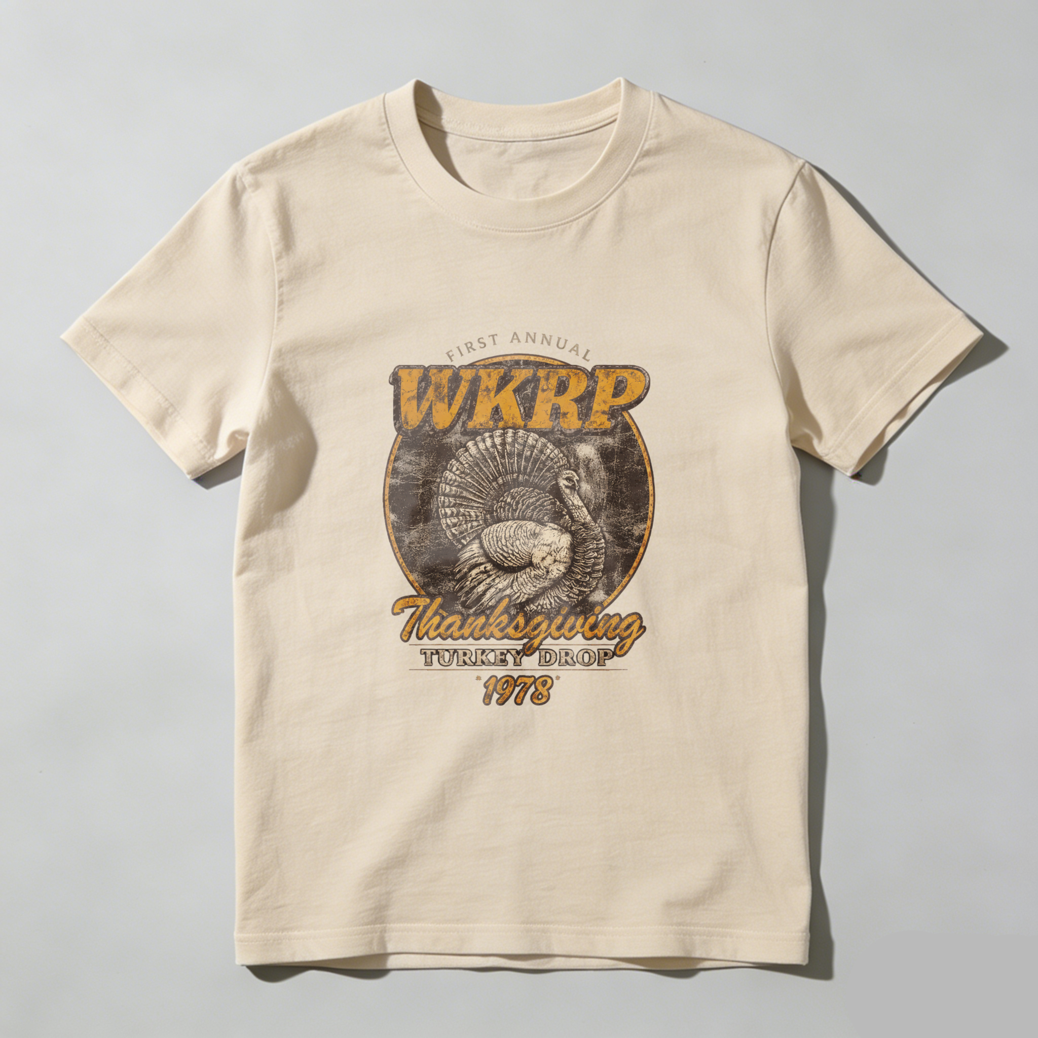 TEECURENT Wkrp First Annual Thanksgiving Turkey Drop 1978 T Shirt