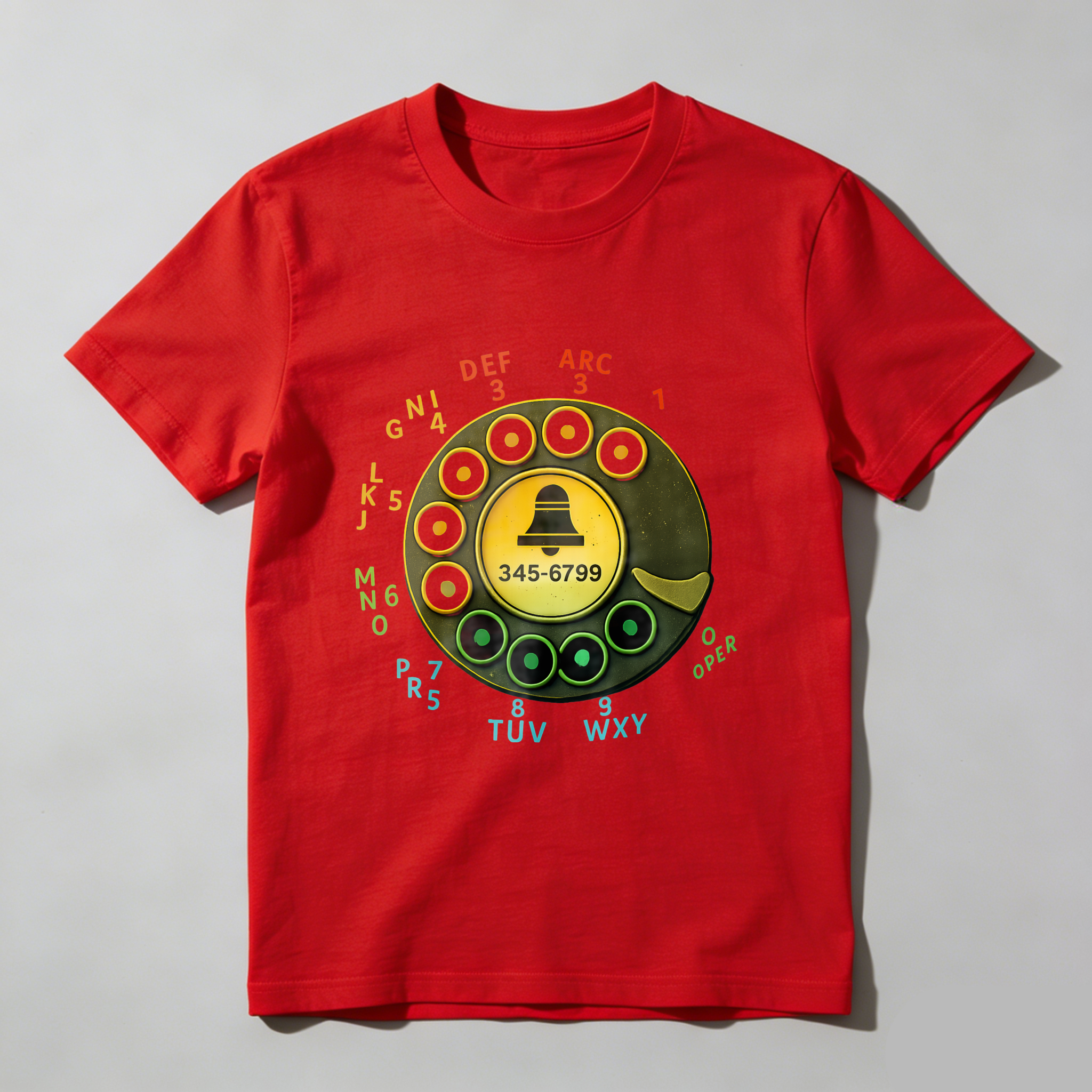 Retro Rotary Phone Dial T-Shirt Vintage Telephone Design Made In Usa