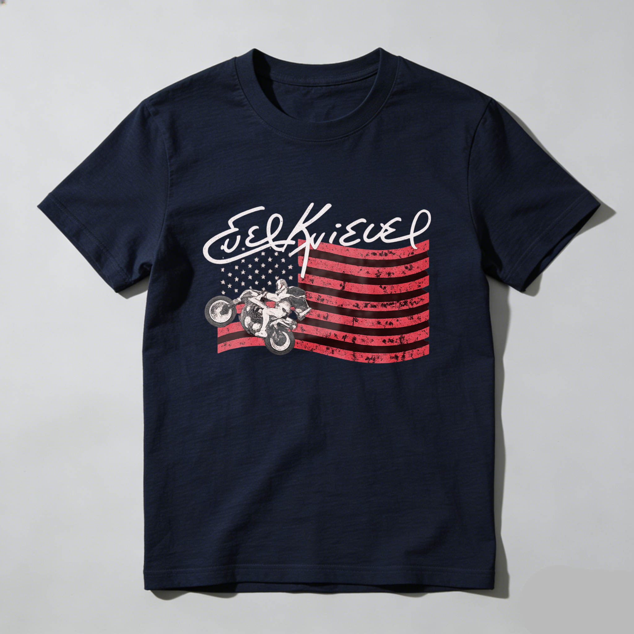 Joe Quieer American Flag Motorcycle T Shirt Made In Usa