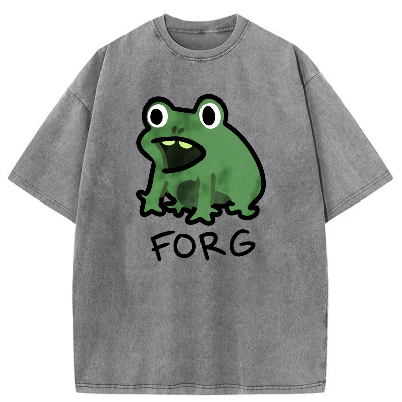 Frog With White Outline And Text Forg tshirt 100% cotton