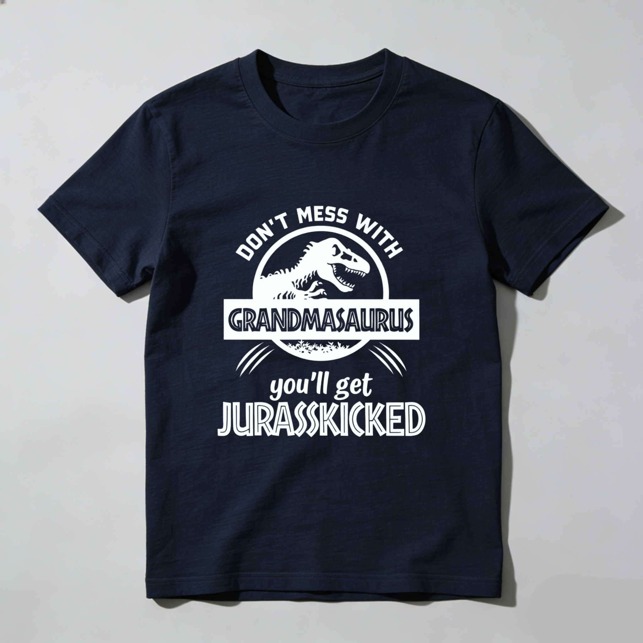 TEECURENT Dont Mess With Grandmasaurus Youll Get Jurasskicked Funny Dinosaur Shirt For Grandma Mother Birthday Gift Humor Tshirt WOMEN