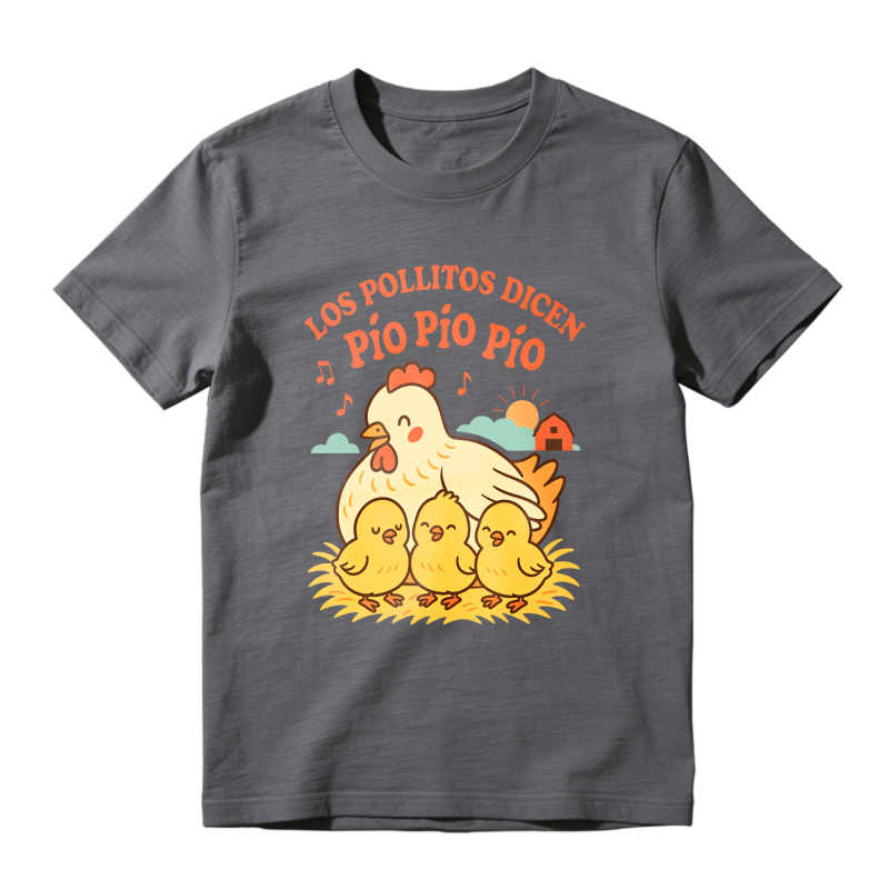 Chicken And Chicks With Los Pollitos Dicen Pio Pio Pio Text Unisex Classic T-shirt