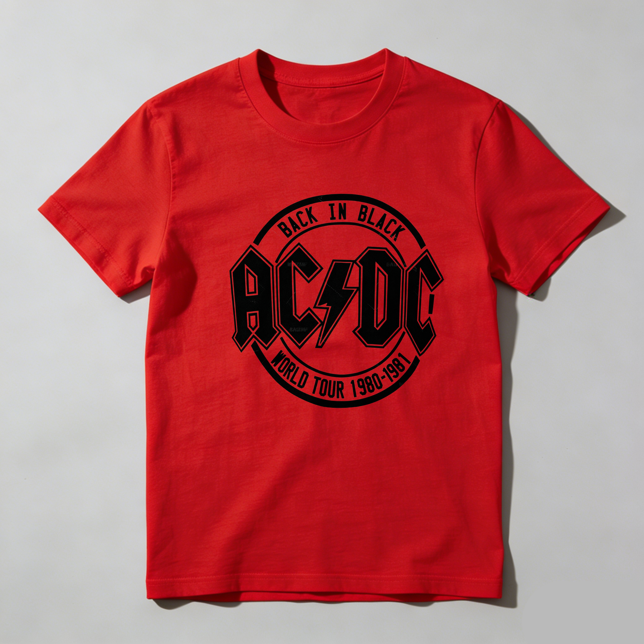 TEECURENT Back In Black Ac Dc World Tour 1980 1981 Pure Cotton Short Sleeve T Shirt-TeeCurent