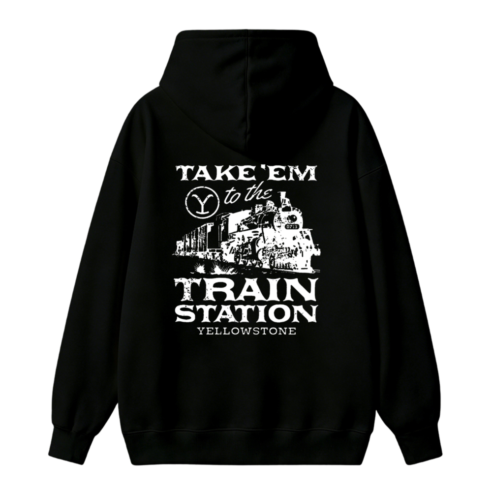 Take Em To The Train Station Yellowstone Vintage Locomotive Graphic Unisex Classic Hoodie