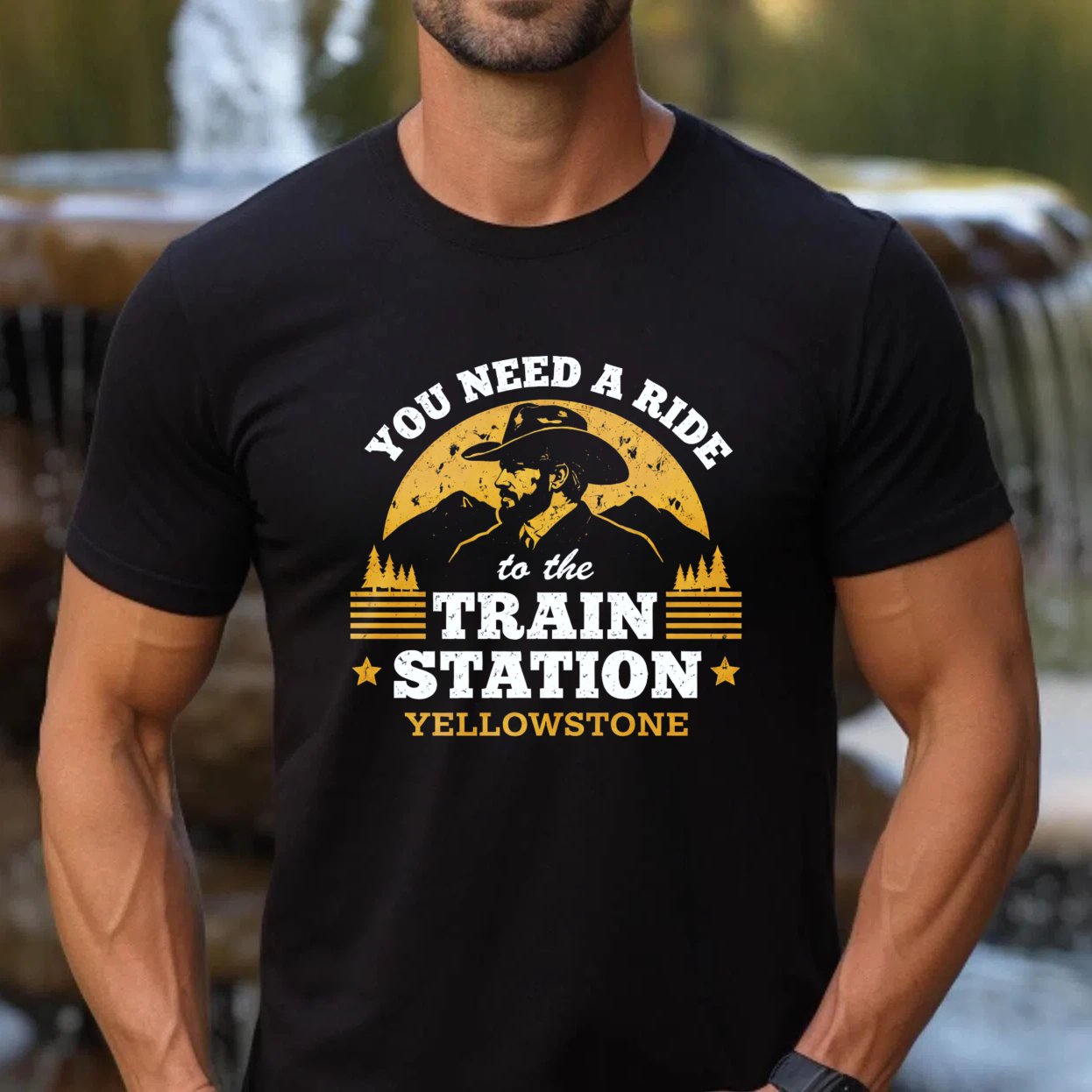 TEECURENT You Need A Ride To The Train Station Yellowstone T Shirt