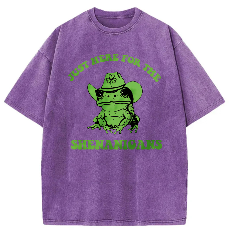 Just Here For The Shenanigans Frog tshirt 100% cotton
