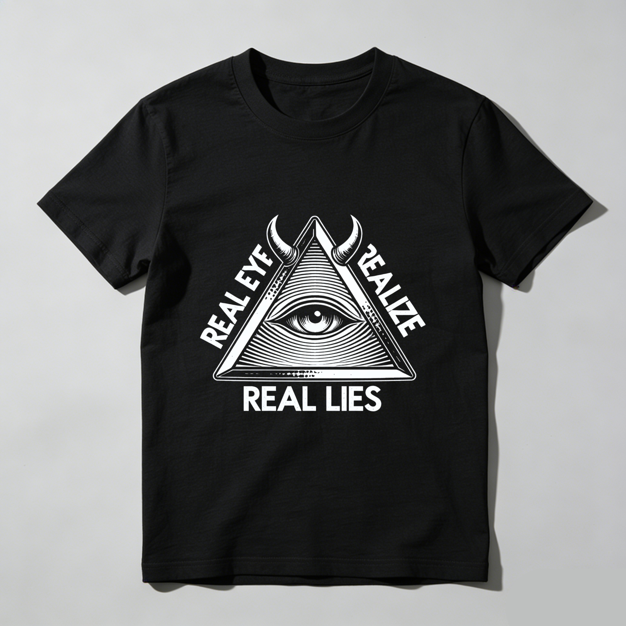 TEECURENT  Real Eye Realize Real Lies Pyramid Eye Symbol TEECURENT