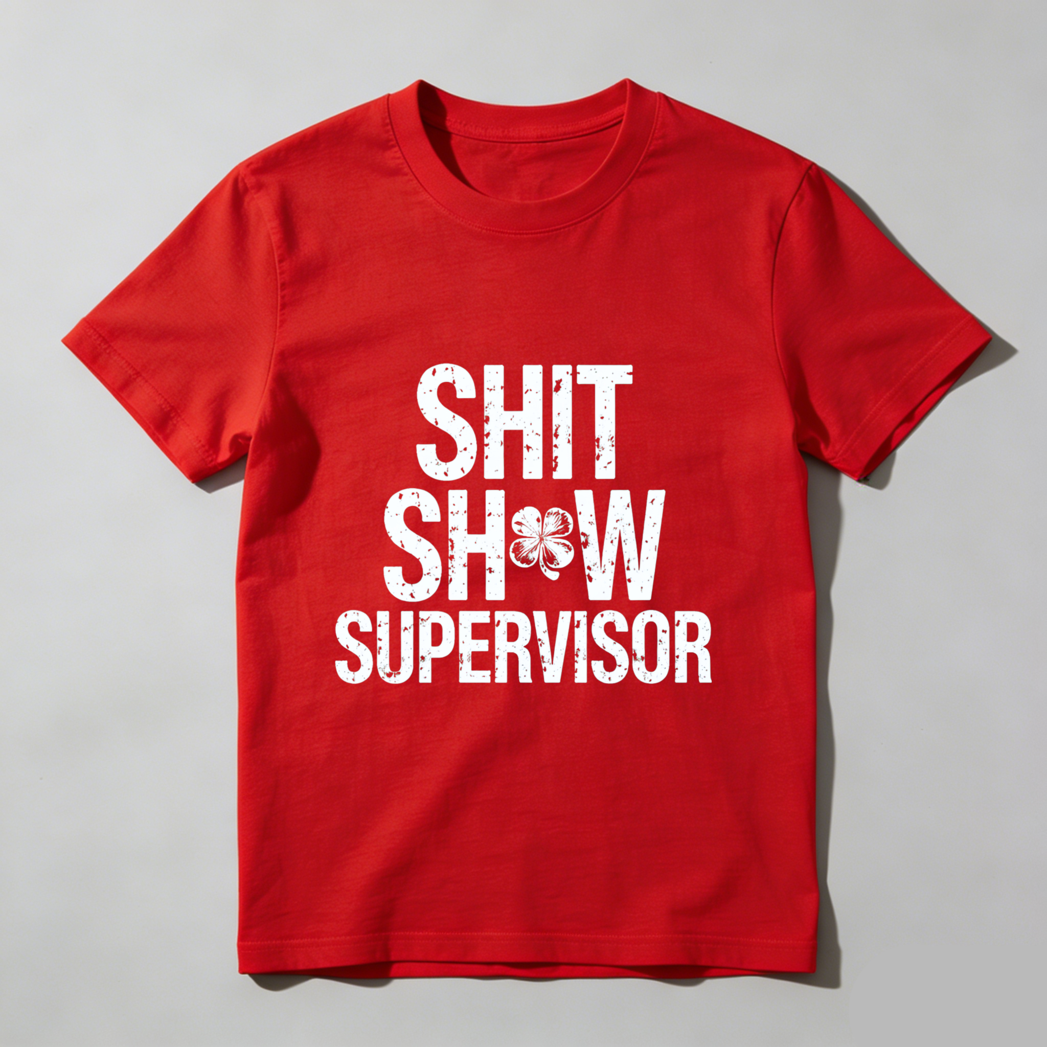 TEECURENT Shit Show Supervisor T Shirt Funny Work Humor Gift For Men Women Black Cotton Casual Tee