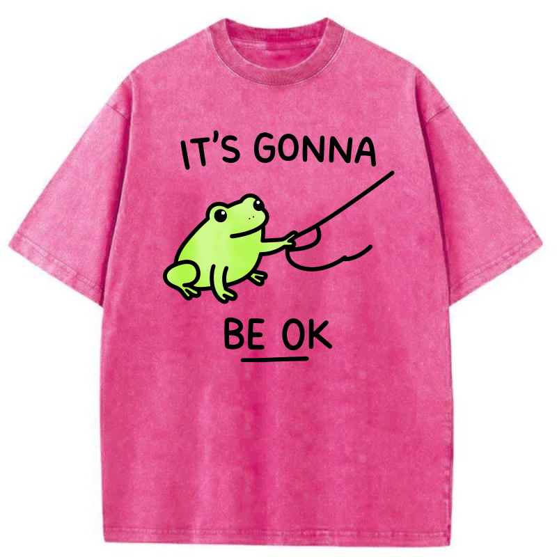 It's Gonna Be Ok Frog Fishing tshirt 100% cotton