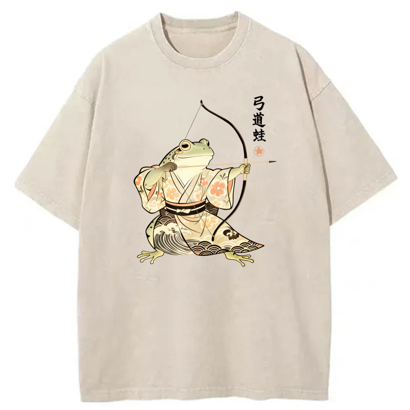 Frog Archer In Traditional Japanese Attire tshirt 100% cotton